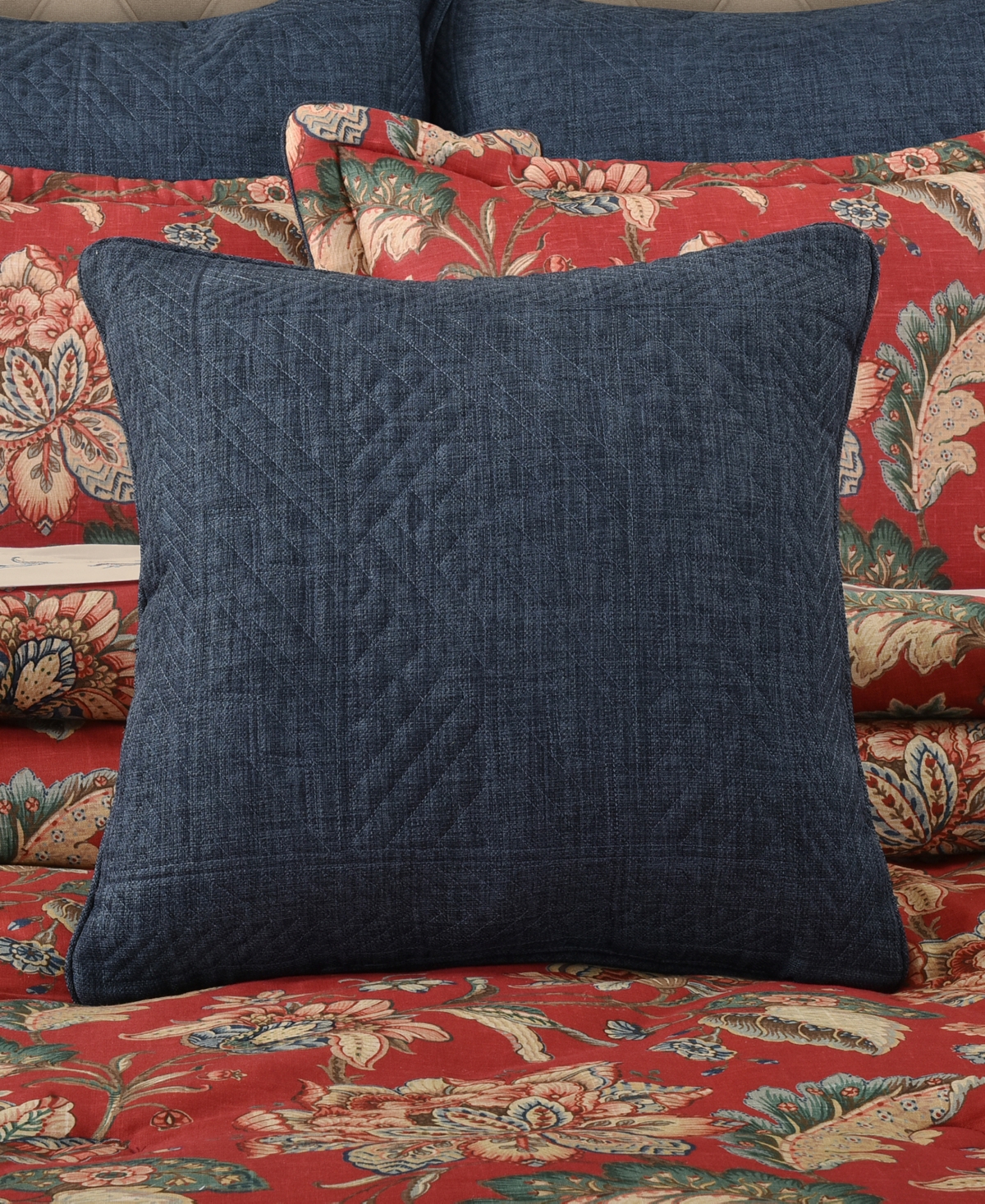J Queen New York Enchanted Garden Decorative Pillow, 18" X 18" In Indigo
