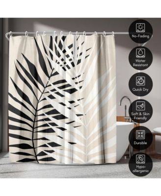 Abstract Leaf Shower Curtain - 100% Polyester - Water-Resistant Bath Curtain