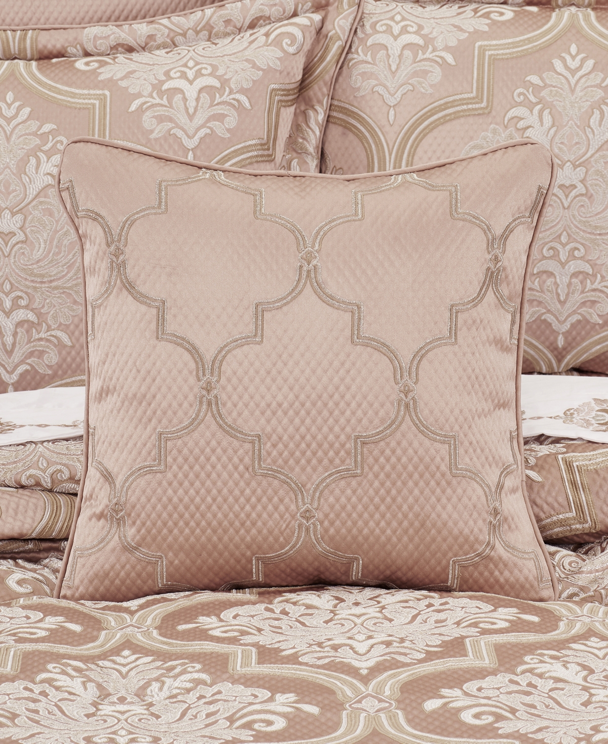 J Queen New York Rosewater Embellished Decorative Pillow, 18" X 18" In Blush