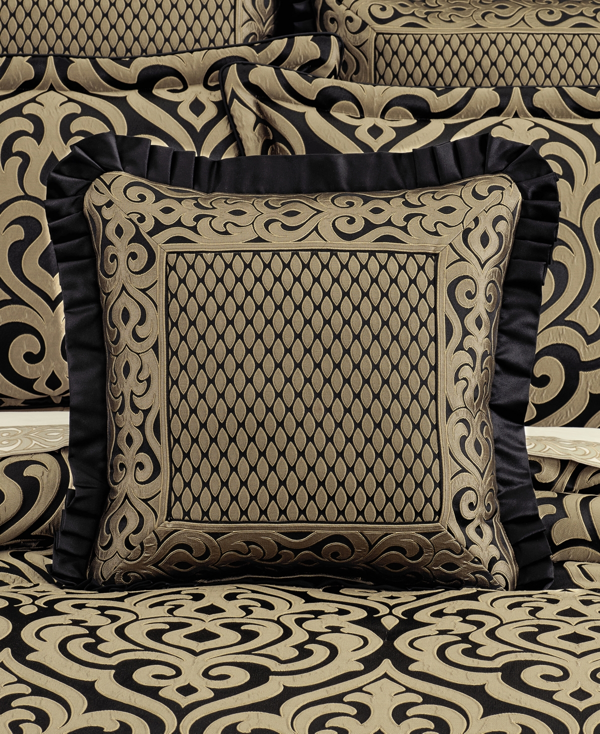 J Queen New York Bolero Embellished Decorative Pillow, 20" X 20" In Black