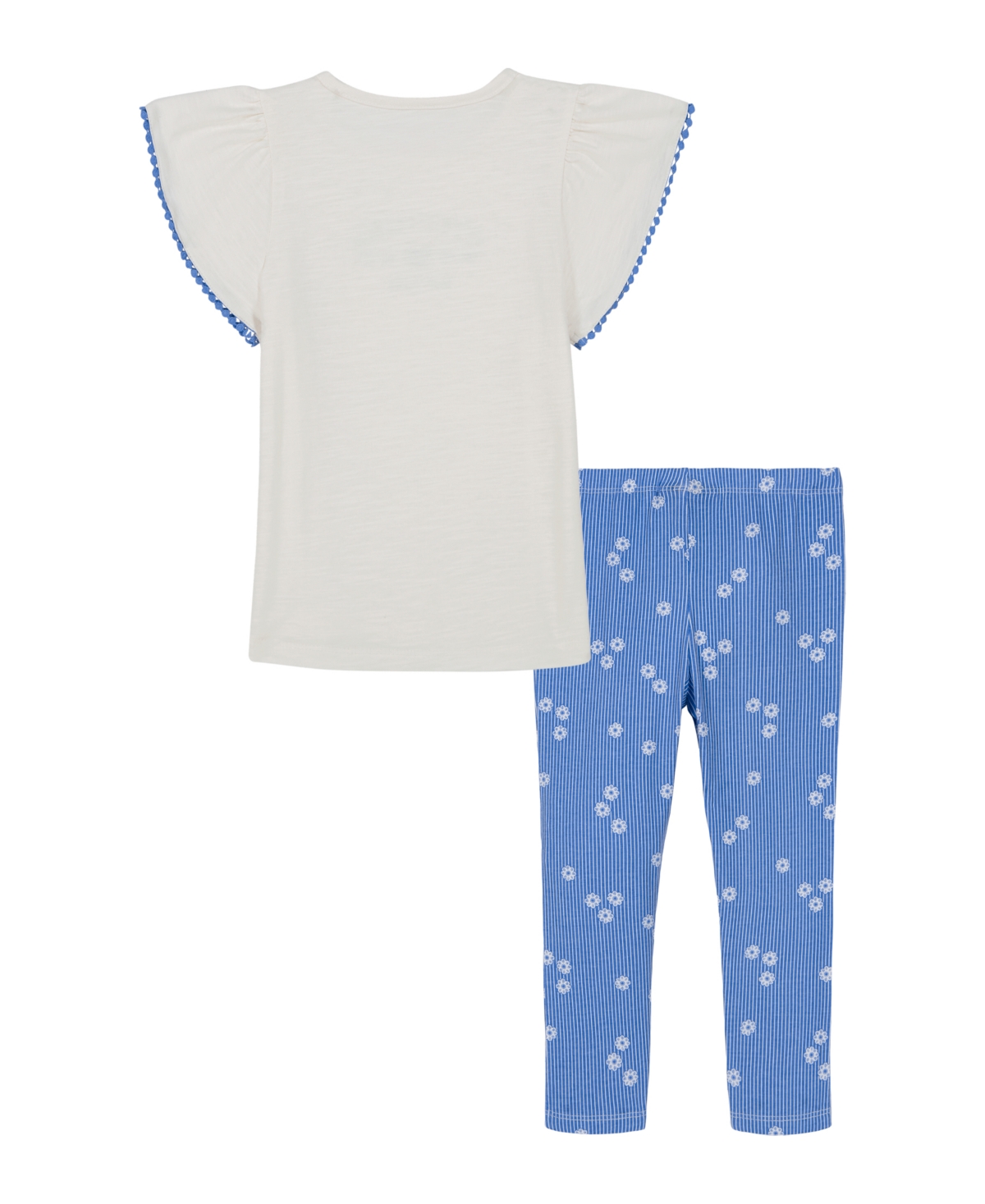 TOMMY HILFIGER TODDLER AND LITTLE GIRLS 2-PIECE SLUB JERSEY CINCHED TUNIC AND PRINTED LEGGINGS SET 