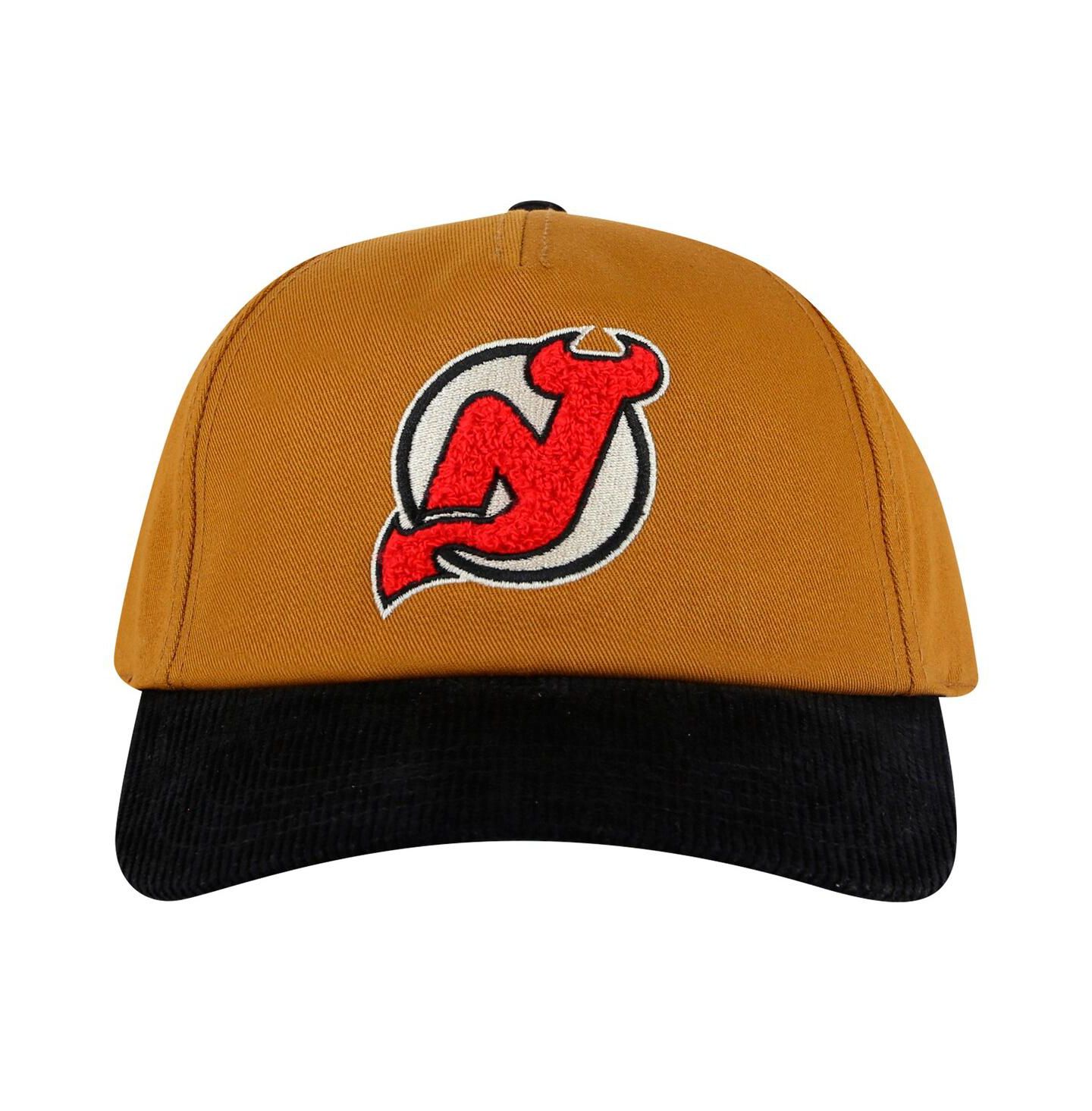 Мужские головные уборы American Needle Tan/Black New Jersey Devils Burnett Adjustable Hat — фото 1