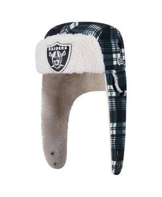 New Era - Black Las Vegas Raiders Sideline Plaid Sherpa Trapper Hat