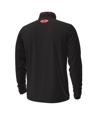 Men's Black Texas Tech Red Raiders Throwback Cursive Quarter-Zip Pullover Sweatshirt