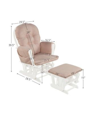Baby Nursery Relax Rocker Rocking Chair Glider and Ottoman Set