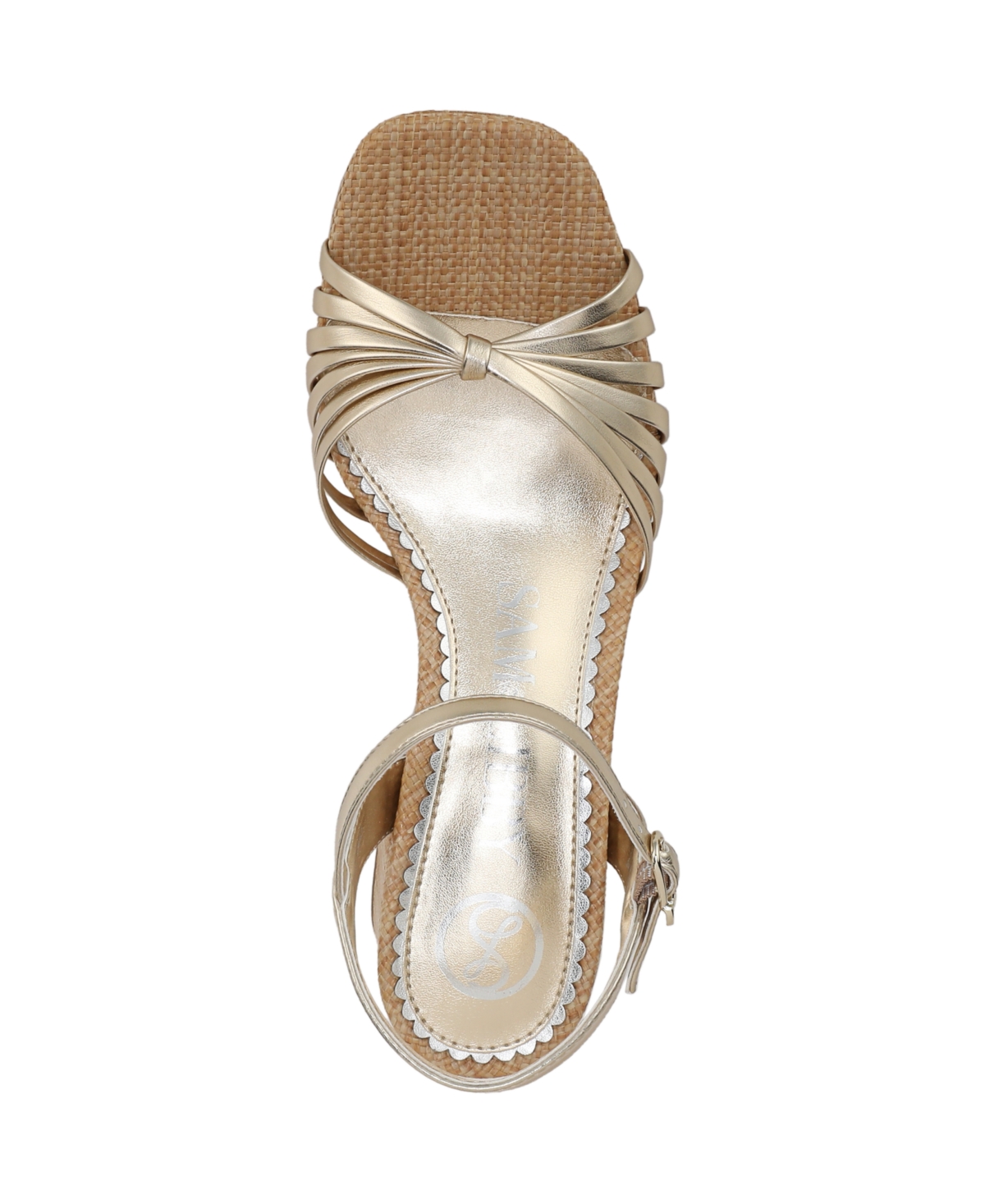 Sam & Libby Women's Lacey Block Heel Strappy Platform Sandals In Soft Gold