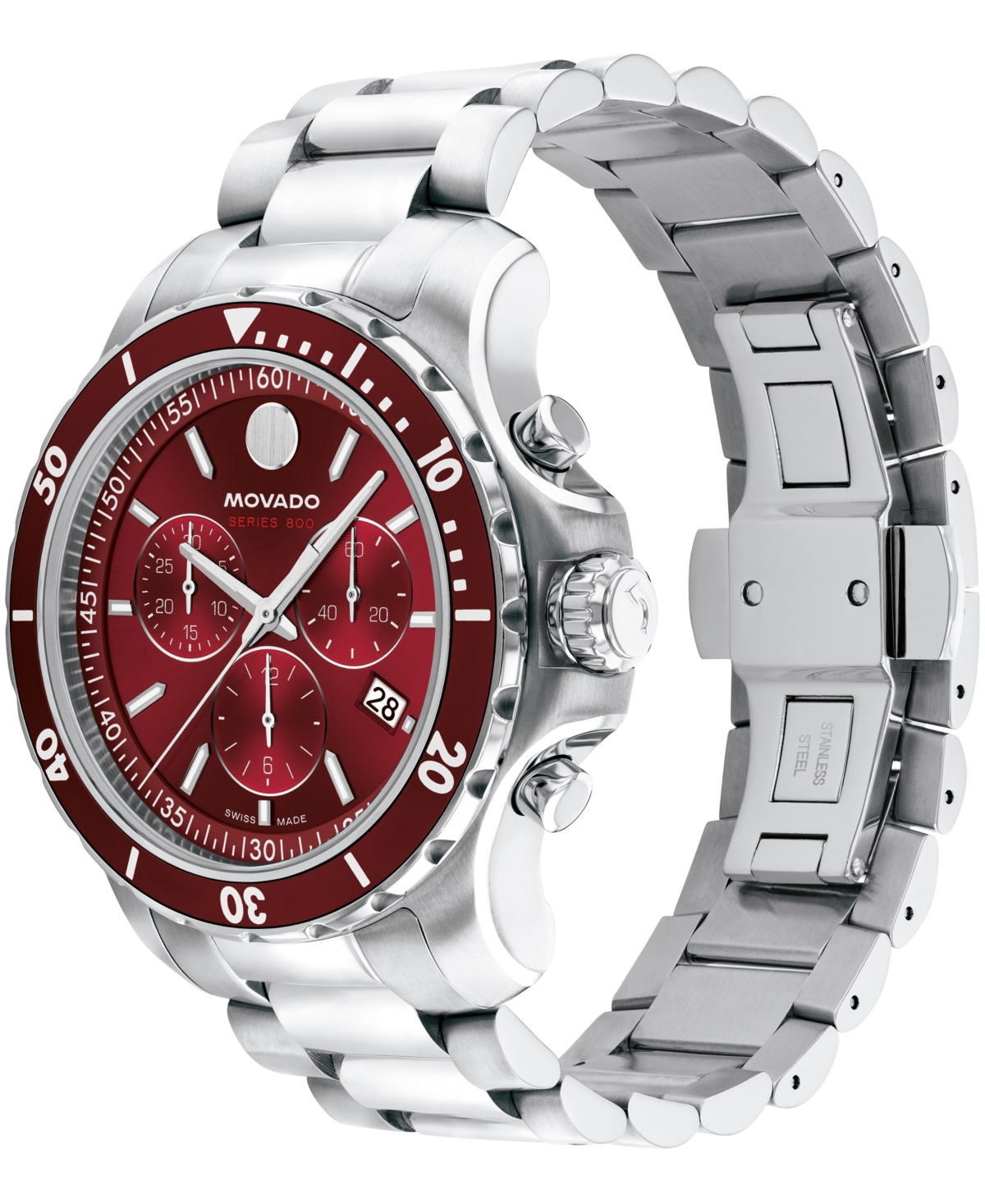 Movado Men's Series 800 Swiss Quartz Chronograph Performance Steel Watch, 42mm In Silver-tone