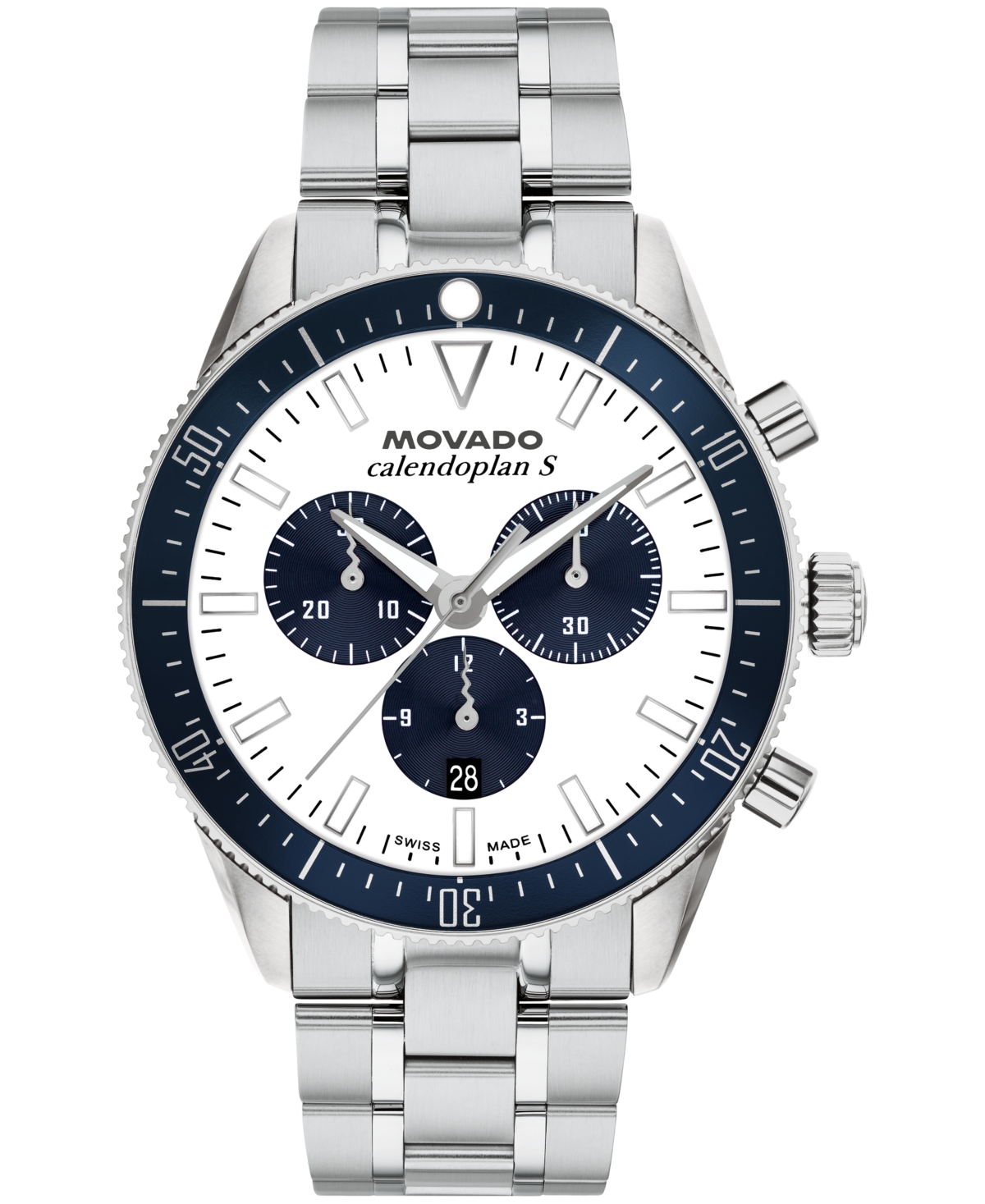Men's Calendoplan S Swiss Quartz Chrono Stainless-Steel Watch, 42mm - Silver-Tone