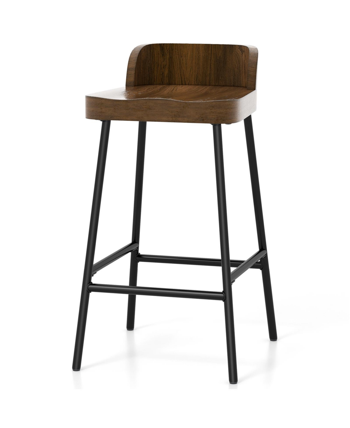 Industrial Bar Stool with Metal Frame for Modern Kitchen Island or Home Bar