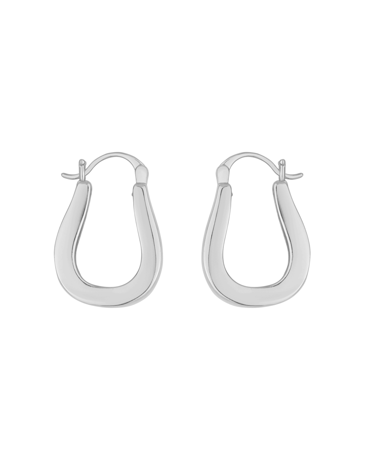 And Now This Polished Click Top Hoop Earrings In Silver