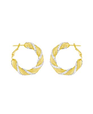 Clear Crystal Twist Hoop Earrings
