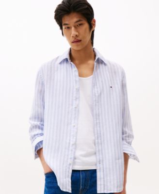 Tommy Hilfiger - Men's Regular-Fit Stripe Linen Shirt