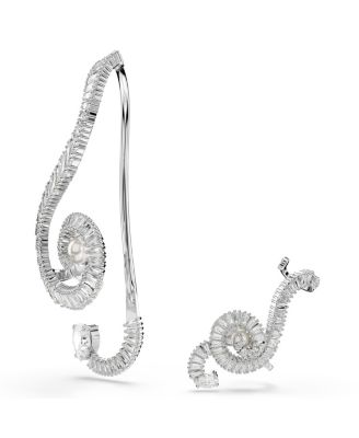 Ariana Grande x Swarovski&reg; Crystal Cultivated Pearl Baguette Cut Clip-On Earrings