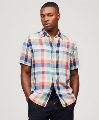 Tommy Hilfiger - Men's Regular-Fit Linen Madras Shirt