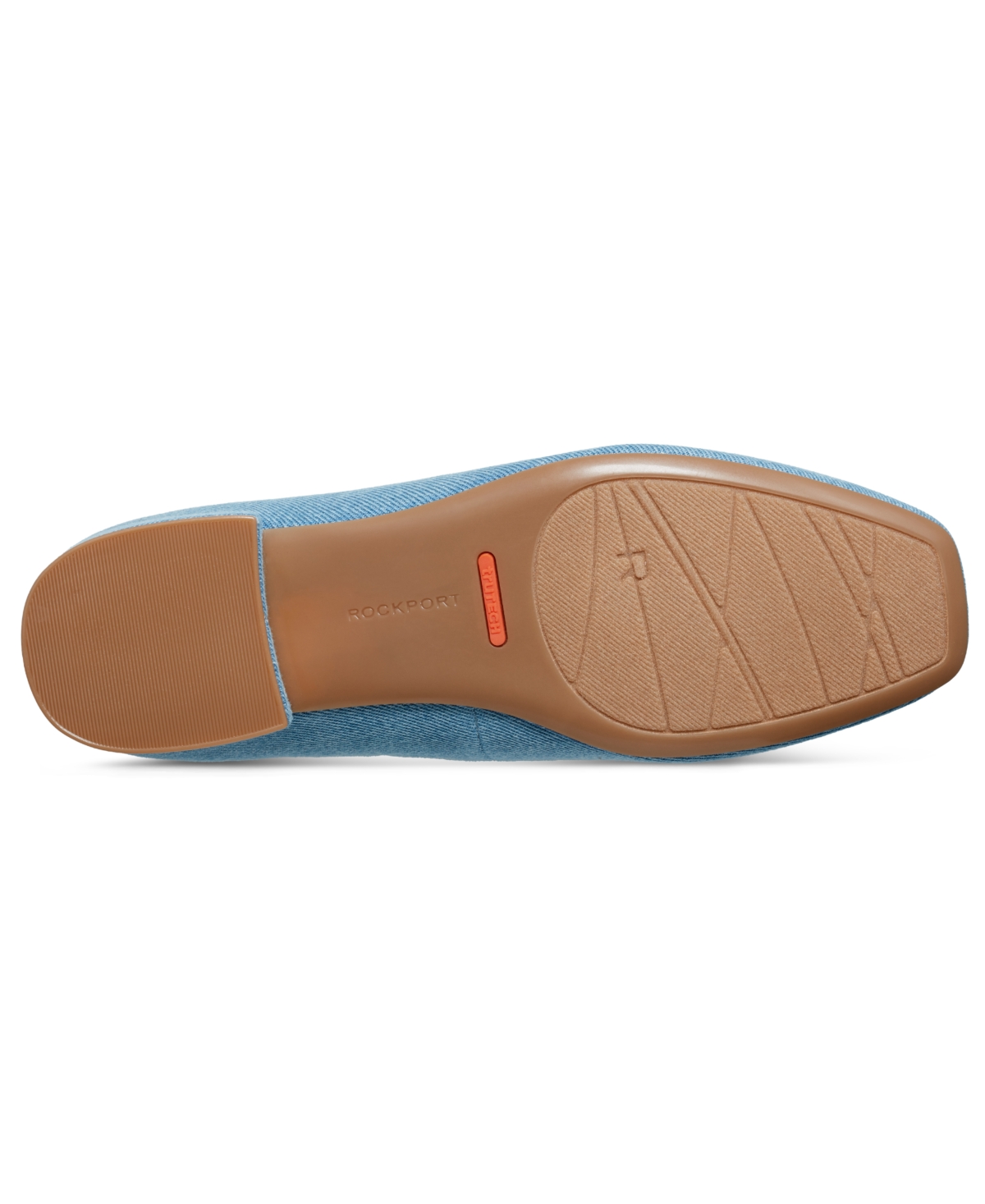 Rockport Women's Sadie Square Toe Slip-on Ballet Dress Flats In Blue Denim