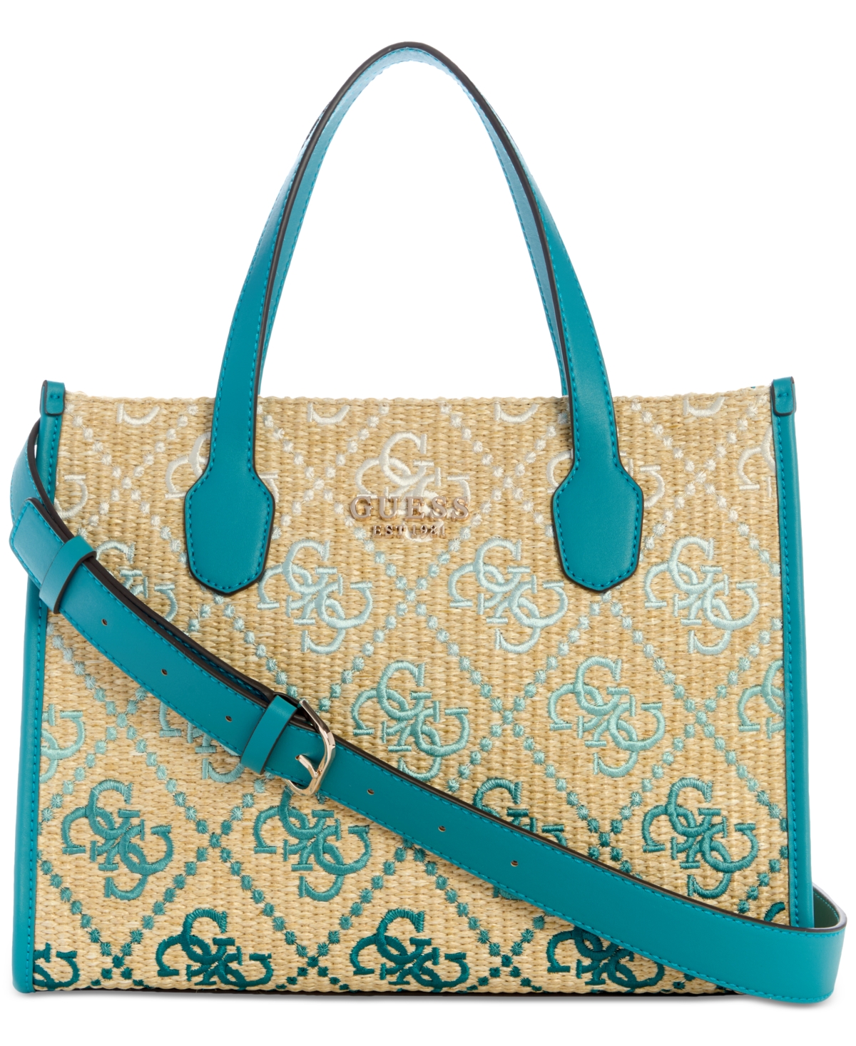 Silvana Two-Compartment Tote - Teal Logo