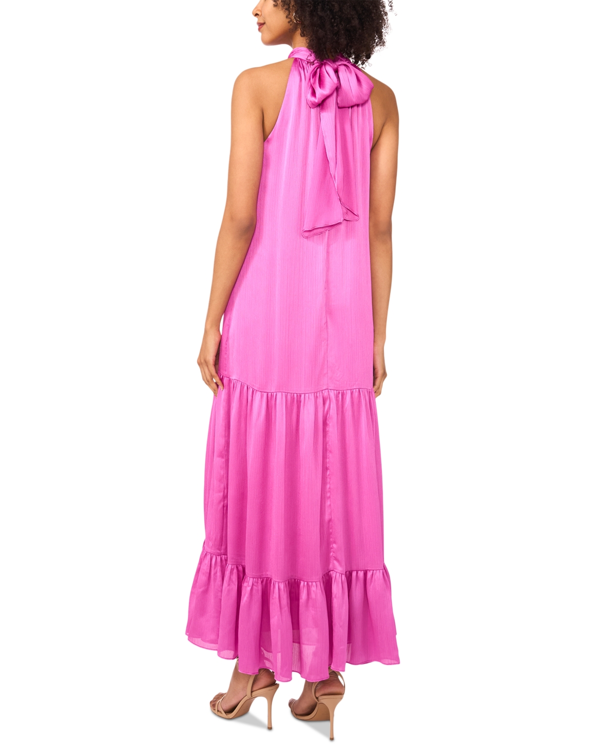 Vince Camuto Women's Tiered Halter-neck Maxi Dress In Violet Blush