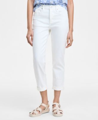 Women's Rolled-Cuff Keeper Boyfriend Cropped Jeans