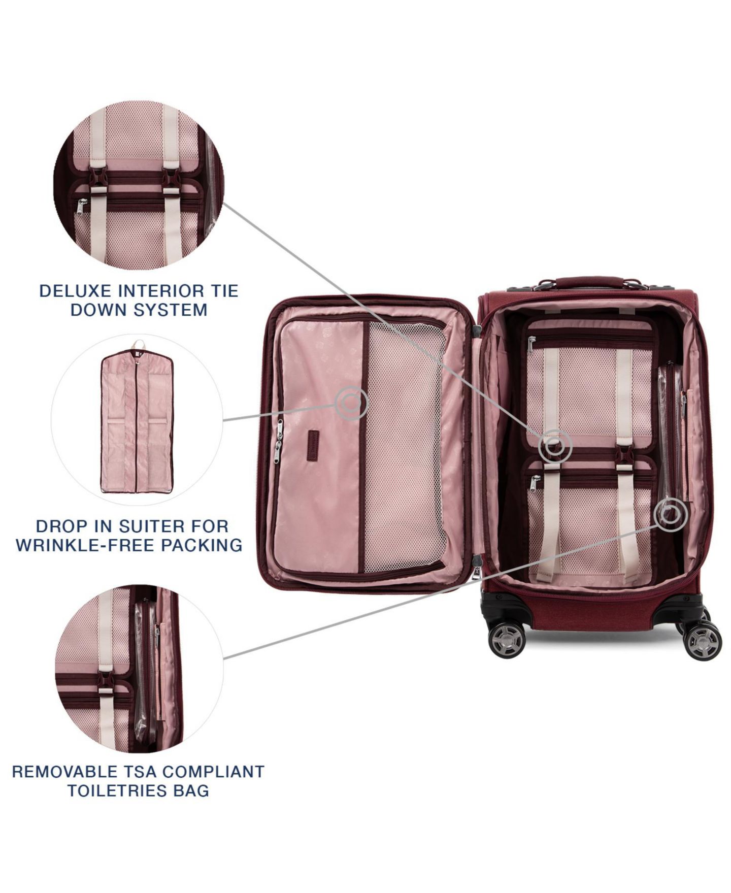 Чемодан Travelpro Platinum Elite 21" Carry-on Spinner, цвет: Бордо — фото 5