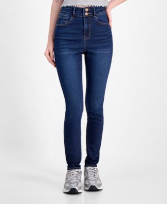 Curvy Double Button High Rise Skinny Jeans