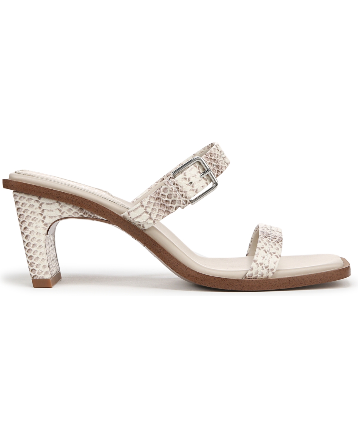 Franco Sarto Women's Frenza Open Square Toe Slide Dress Sandals In Grey Snake Print Faux Leather