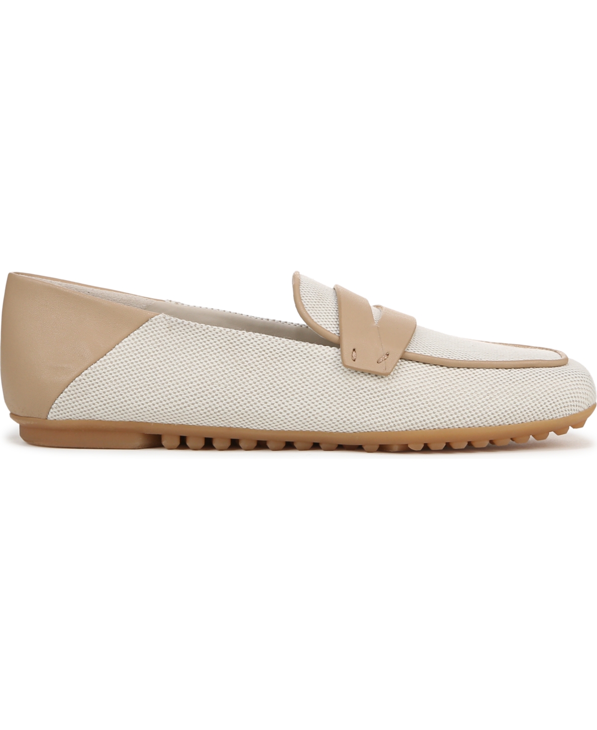 Franco Sarto Zury Penny Loafer In Beige Faux Leather,canvas