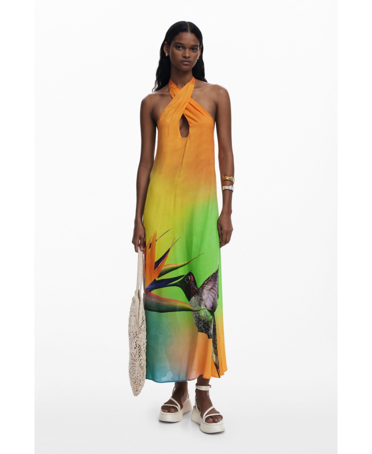 Women's Printed long dress - Multi