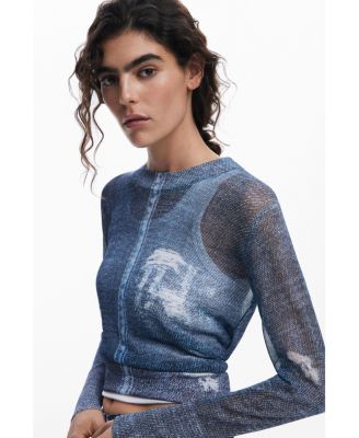 Women's Denim-effect sweater