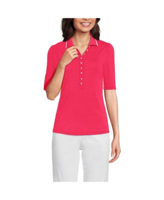 Women's Elbow Sleeve Lightweight Jersey Embellished Polo