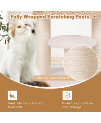 Modern Cat Tower with Top Perch, Cattail, & Fluff Condo Stylish & Cozy Cat Tree for Indoor Cats