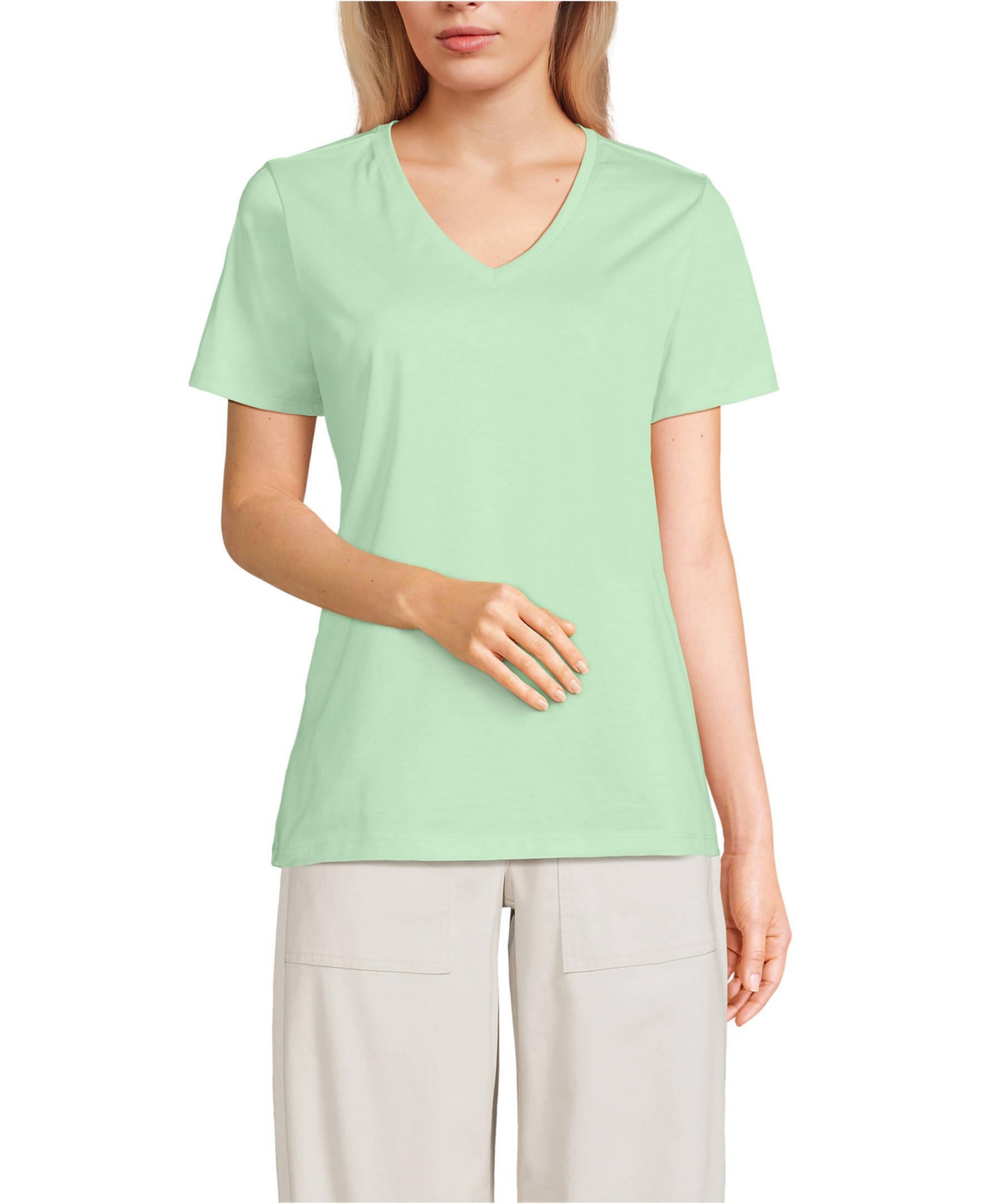 Women's Tall Relaxed Supima Cotton V-Neck T-Shirt - Bright poppy