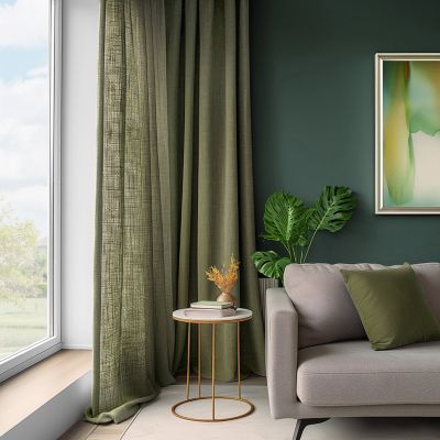 Simply Faux Linen Light Filtering Curtain Pair (2 Panels