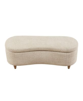 Flip Top Storage Bench in Taupe, Upholstered Storage Ottoman with Solid Wood Legs-The Pop Home