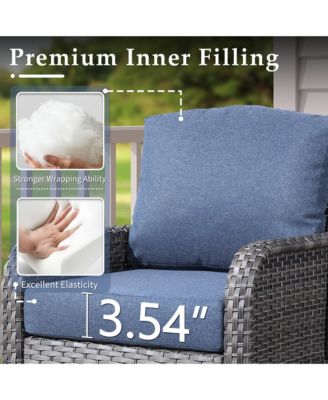 2 Pieces Patio Fruniture Set,Outdoor Wicker Chairs,Artificially Woven Rattan Chairs with Armrest Support with Thickened Comfortable Cushion