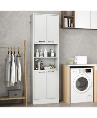 Kitchen Pantry Cabinet Tall Cupboard with Doors and Shelves