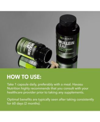 Mullein Leaf Extract Capsules, Lung & Respiratory Health, Daily Respiratory Health Supplement, Lung Support, 90ct