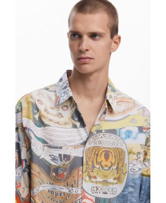 Men's Ethnic collage print shirt