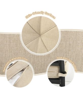 2 PCS Patio Dining Chairs Set with Padded Cushions Armrest Steel Frame