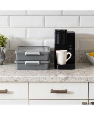 USA 6 Qt. Plastic Storage Bins with Lids, 2 Pack, Flat Storage Container, Secure Latches, Stackable, Gray