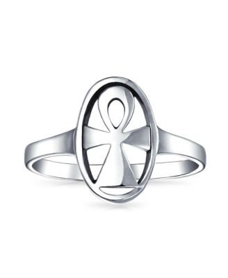 Eternal Key Of Life Ankh Cross Silver Ring Sterling Signet