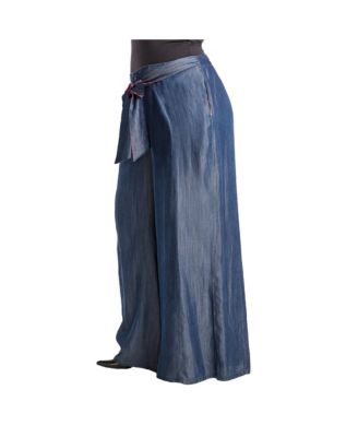 Women's Plus Size Curvy-Fit Tencel Denim Palazzo Pant