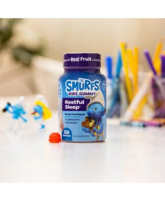 Restful Sleep Kids Vitamin Gummies with Melatonin, Sleep Gummies for Children, Smurfs Berry Flavored, 50ct
