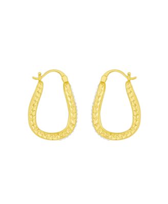 Clear Crystal Diamond Cut Hoop Earrings