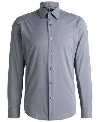 Men's Structured Stretch Regular-Fit Dress Shirt
