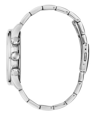 Men's Multifunction Silver Tone Stainless Steel Watch, 44mm