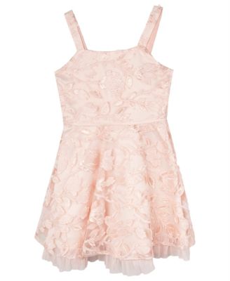 Big Girls Sequin and Embroidered Mesh Social Dress