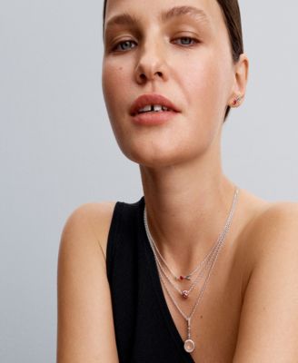 Sterling Silver Arrow and Murano Glass Heart Necklace