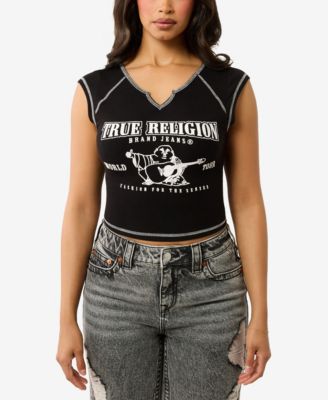 Women's Logo Rib Notched Baby T-Shirt