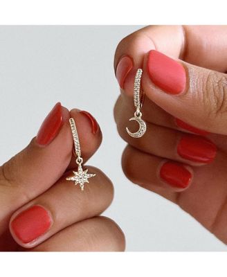 Crescent Moon Huggie Hoops - Celeste