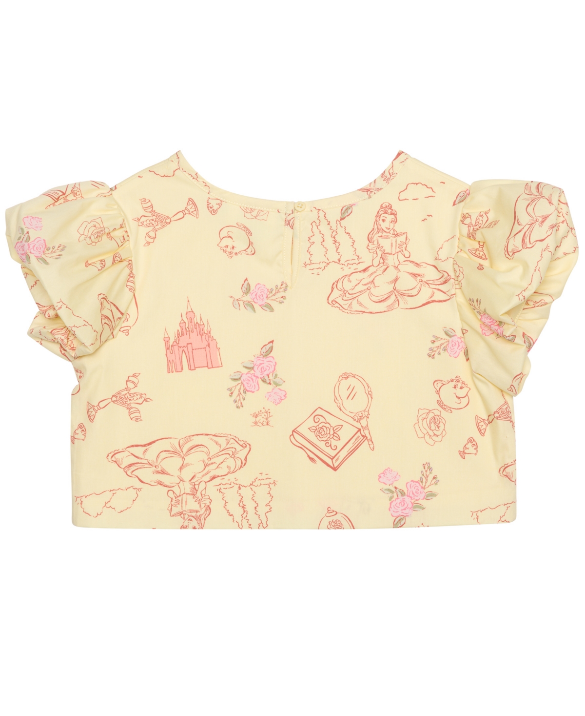 Disney Toddler And Little Girls 2-piece Belle's Day Short Sleeve Top And Skirt Set In Yellow